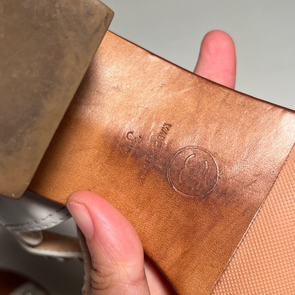 CHANEL White Sandals with Chain Accent - Picture 7 of 7